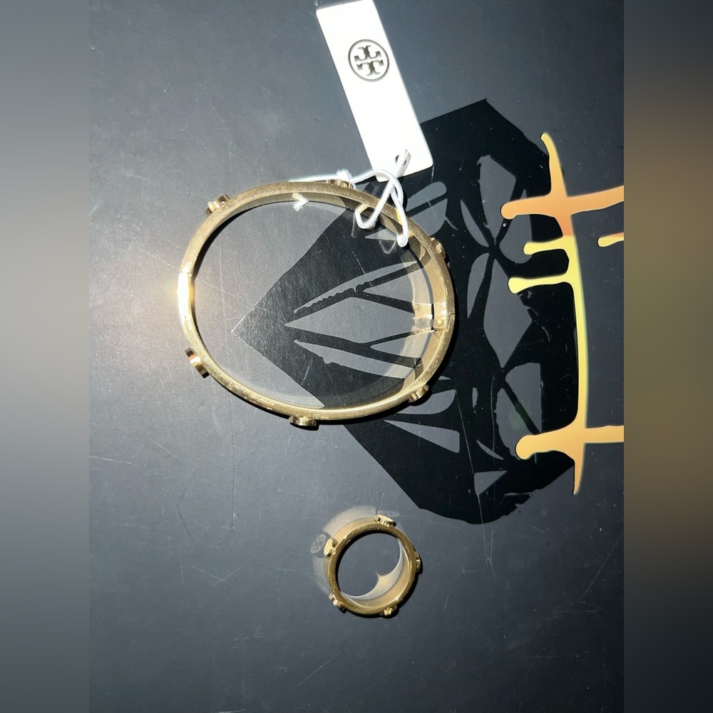 COPY - Tory Burch Miller stud hinge bracelet and ring set